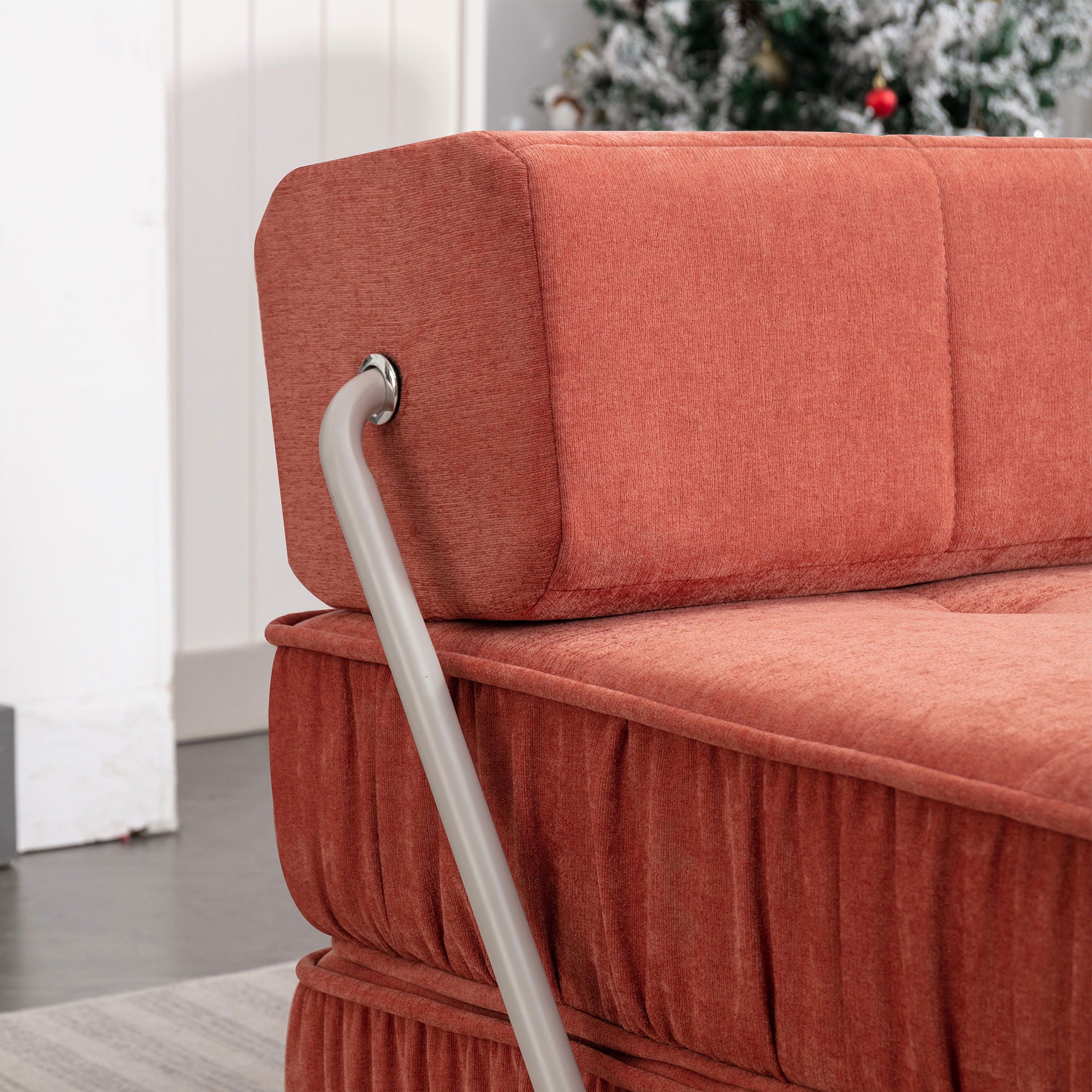 Folding Sofa With Removable Back Cushion, Convertible Futon Sleeper Chair