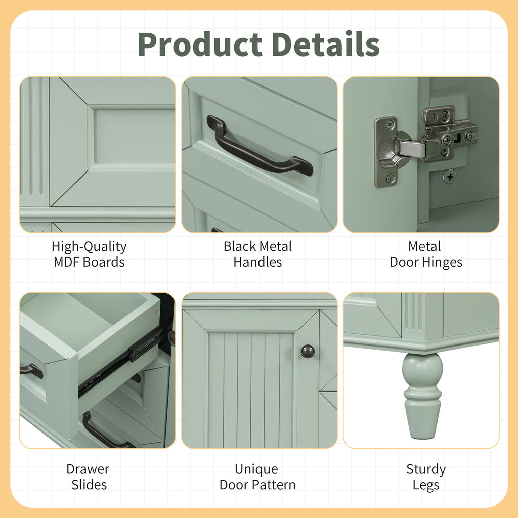 Bathroom Vanity With Sink, Flip-Out Top Drawer, Soft Close Doors, 2 Storage Drawers