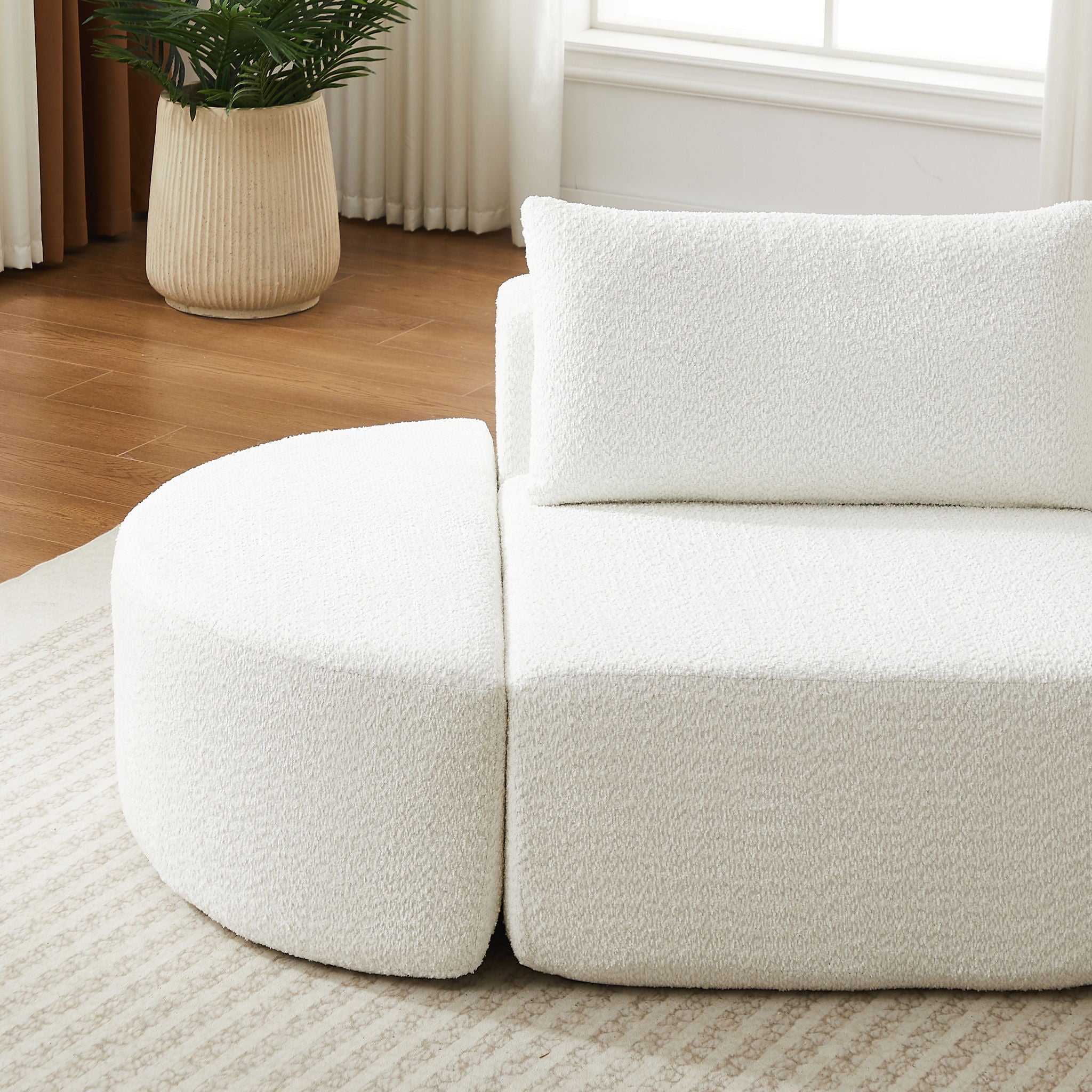 V - Shaped Modular Sofa Set With 3 Pillow