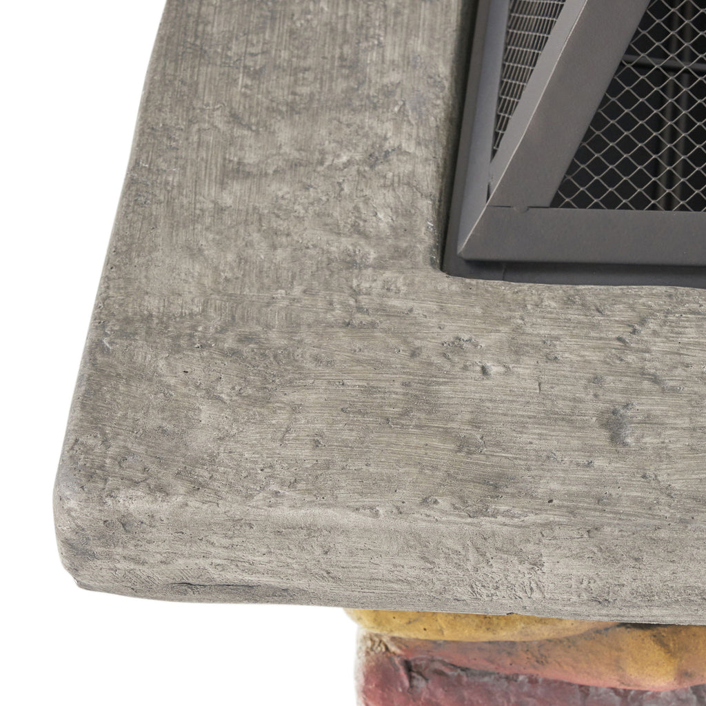 Outdoor Wood Bruning Magnesium Oxide Fire Pit With Lid