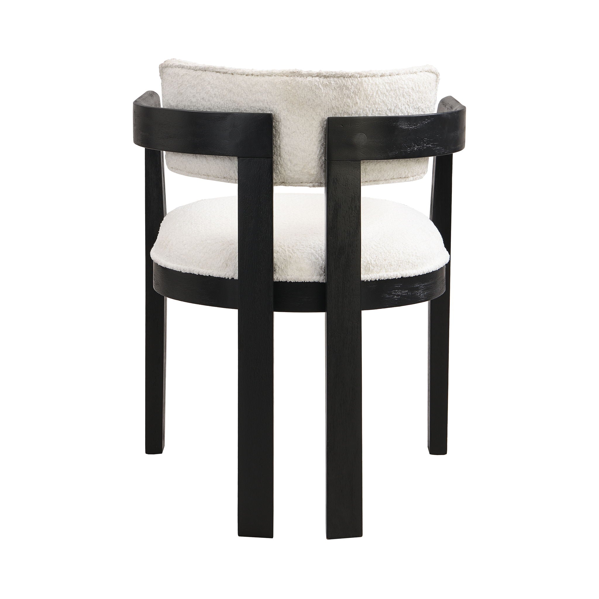 Modern Boucle Fabric Dining Chair With Armrest