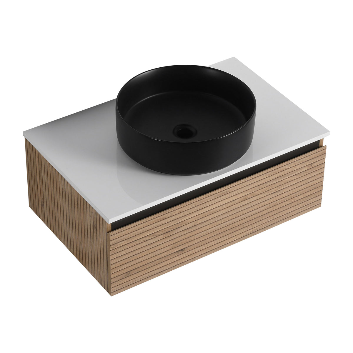 Wall Mounted Bathroom Vanity With Art Sink & 1 Soft Close Drawer
