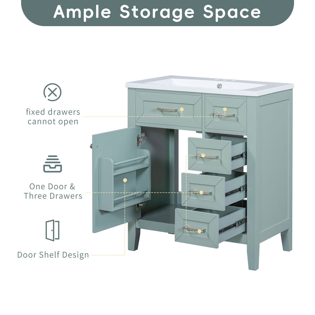 Modern Bathroom Vanity Base Only With Drawers, Freestanding Design