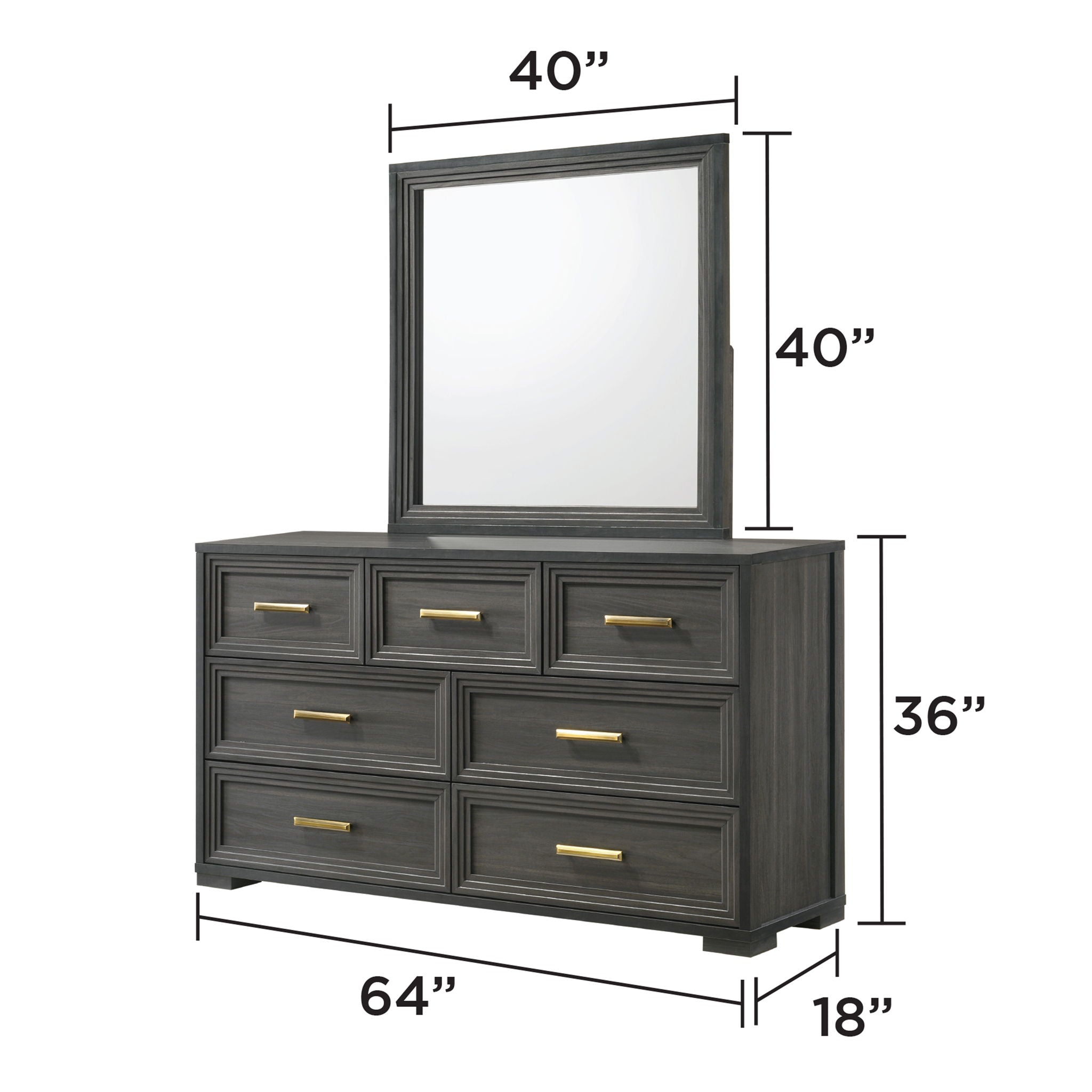 Colorado - Dresser (Mirror Not Included) - Charcoal