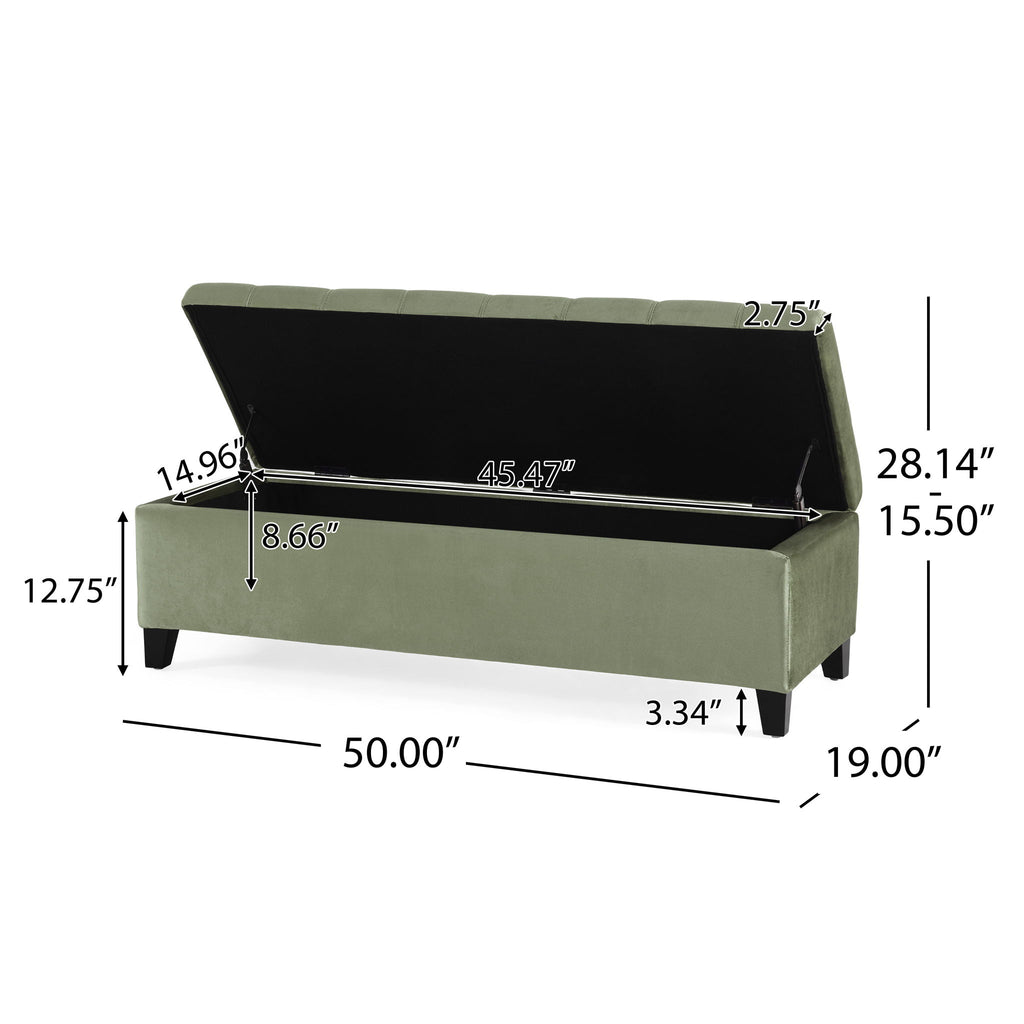 Wendover - Elegant Tufted Storage Bench With Lift-Up Top And Birch Wood Legs