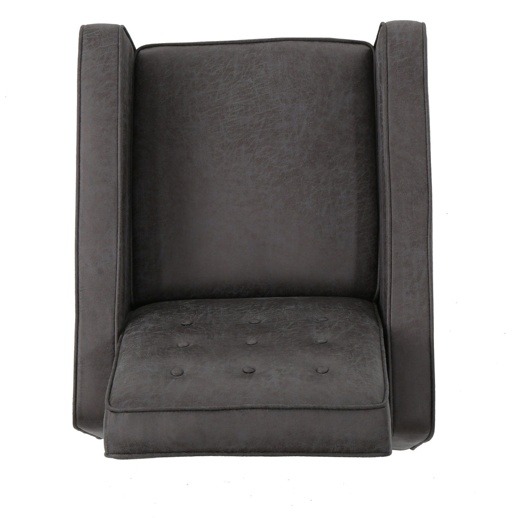 Macedonia - Button Tufted Fabric Recliner - Slate