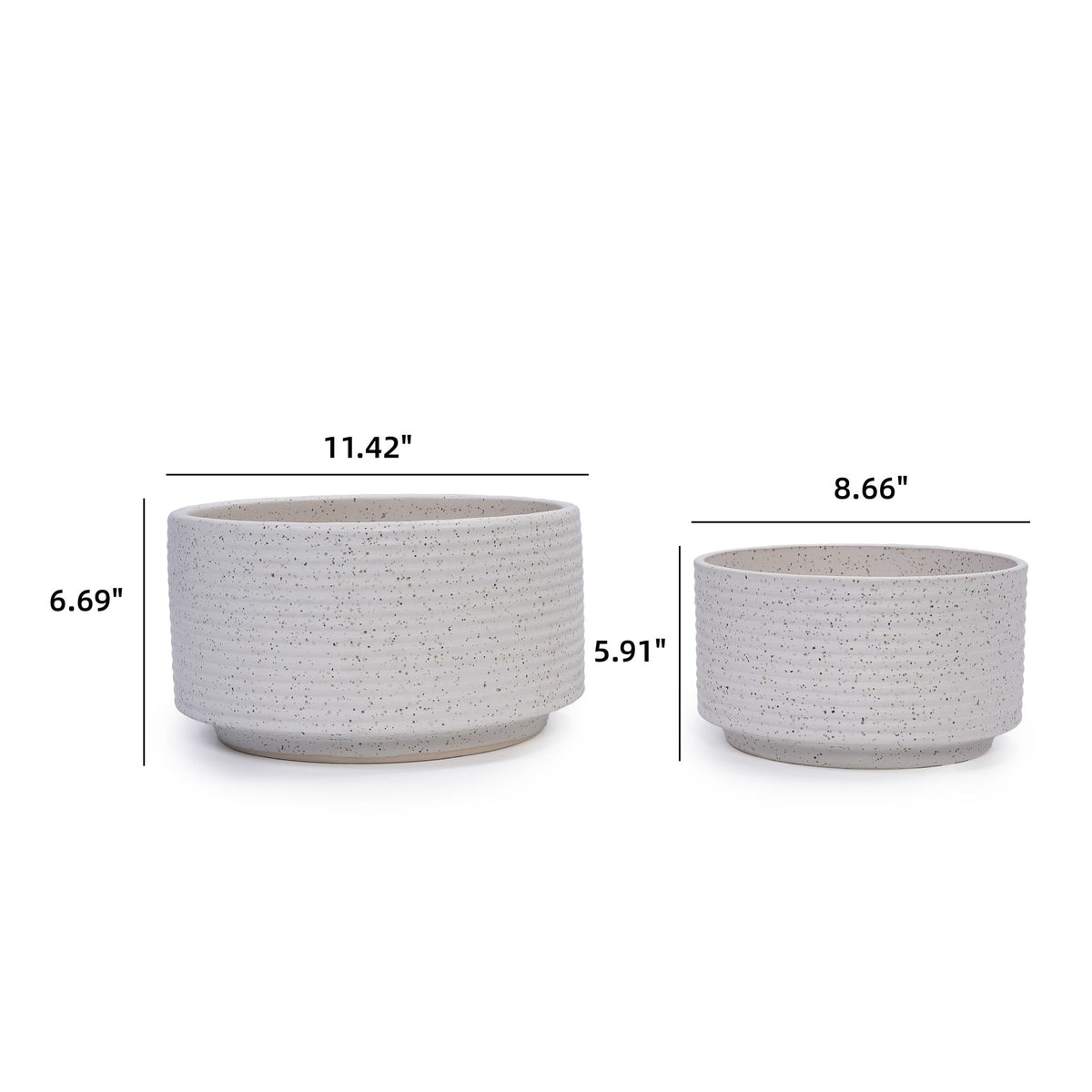 2 Pieces Flowerpot, Planter For Patio, Garden Or Windowsills - Milk White
