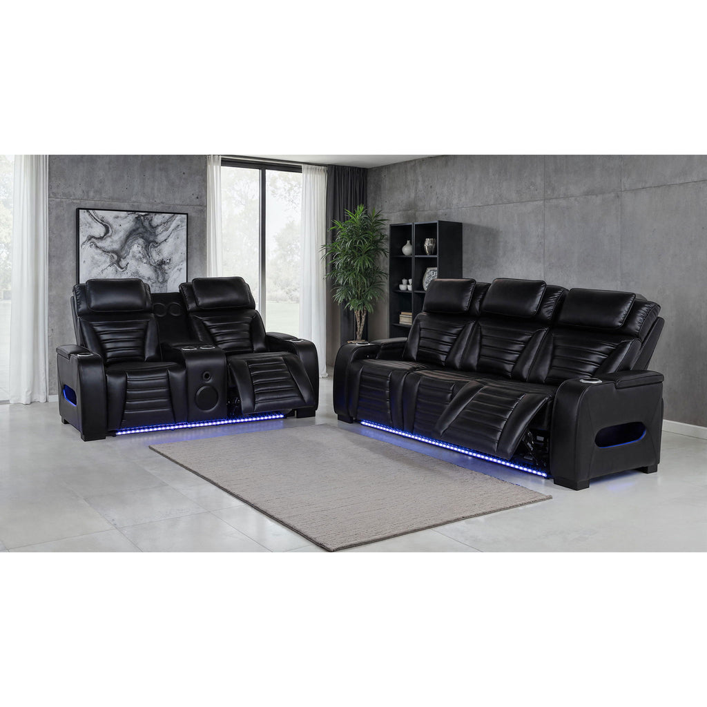 Isadora - Power Reclining Loveseat With Dual USB Charging And Built In Bluetooth Speaker - Black