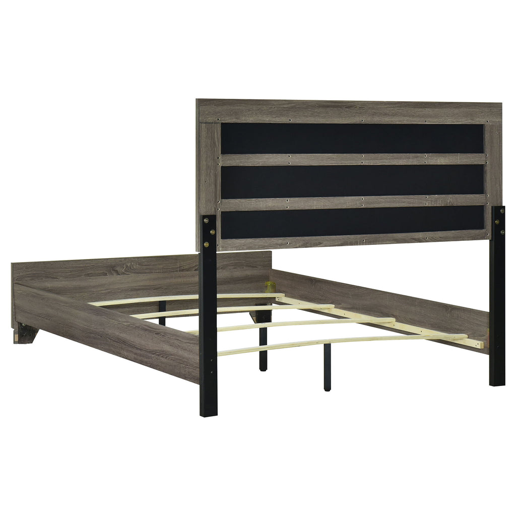 Funston - Panel Bed With Upholstered Headboard
