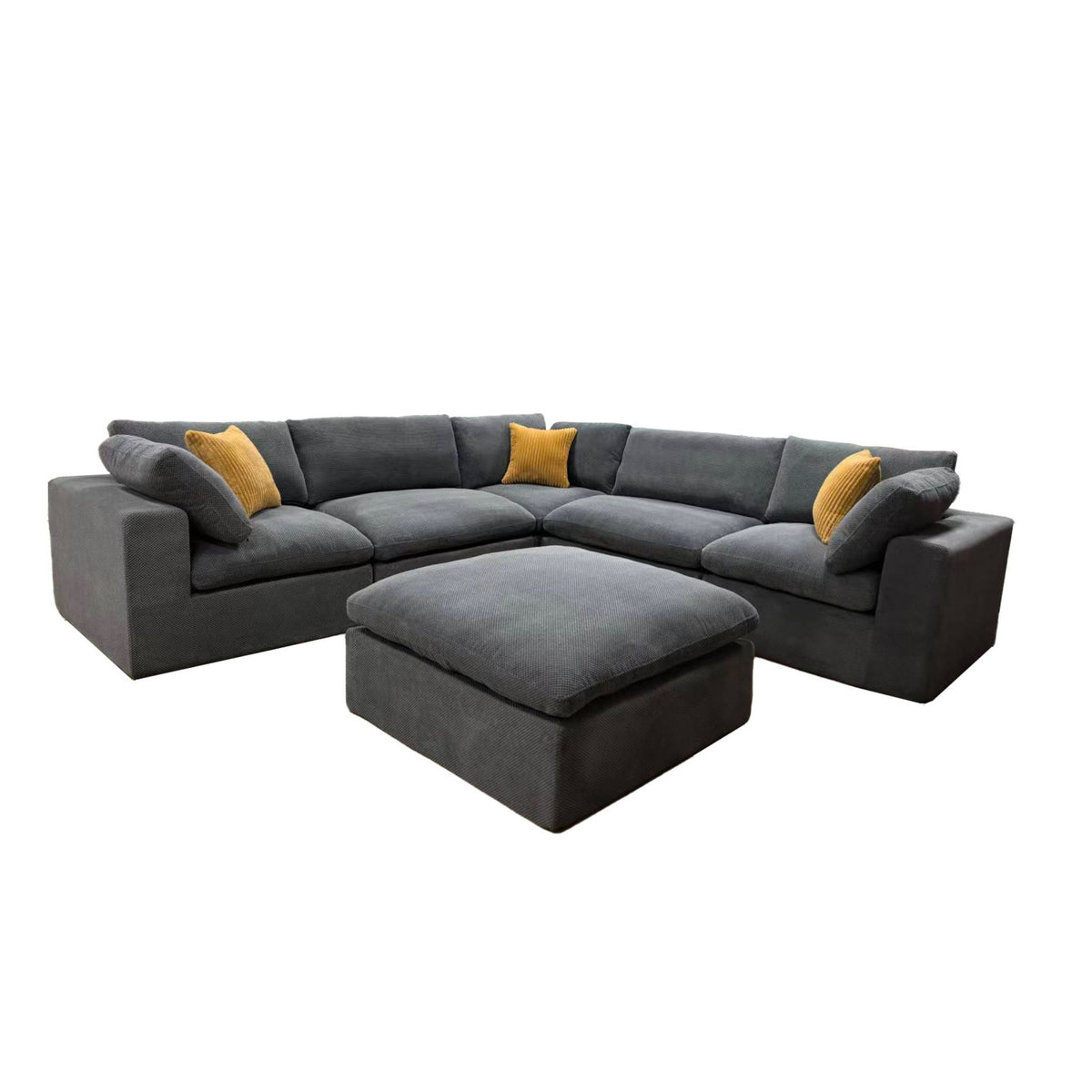 Custom Configuration Modular Sectional & Toss Pillows