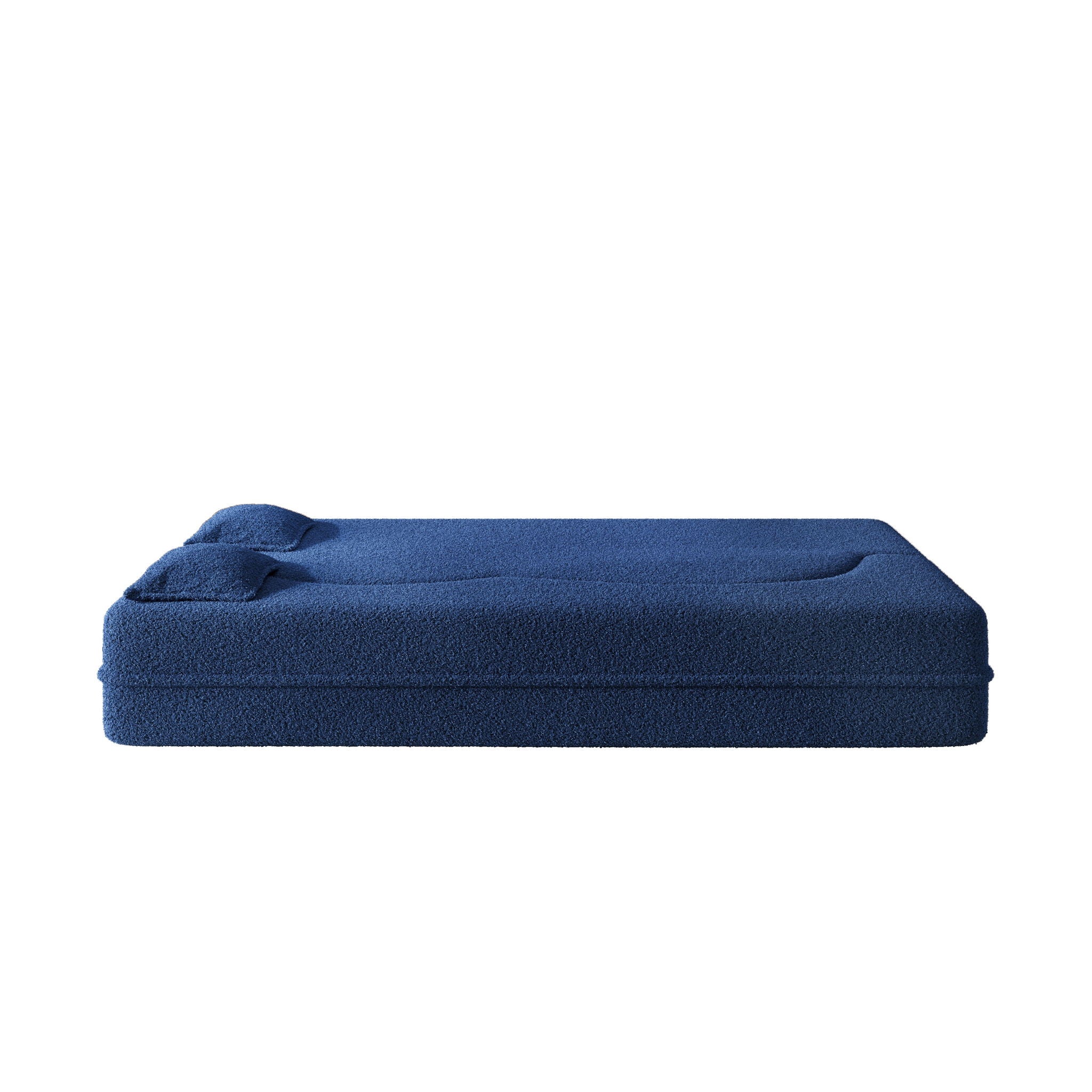 Modern Floor Sleeper Sofa Bed With 2 Pillows, Convertible Twin Size Folding Mattress For Living Room