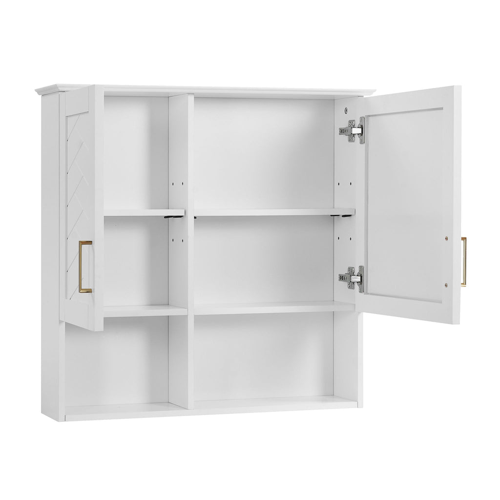 2 In 1 Wall-Mounted Mirror Cabinet With Adjustable Shelves, Soft-Close Doors, High-Definition Mirror & Storage