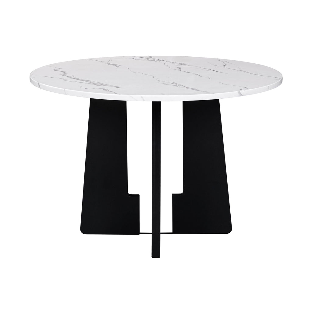 5 Piece Round Dining Table Set, Modern Dining Table And 4 Upholstered Chairs For Dining Room
