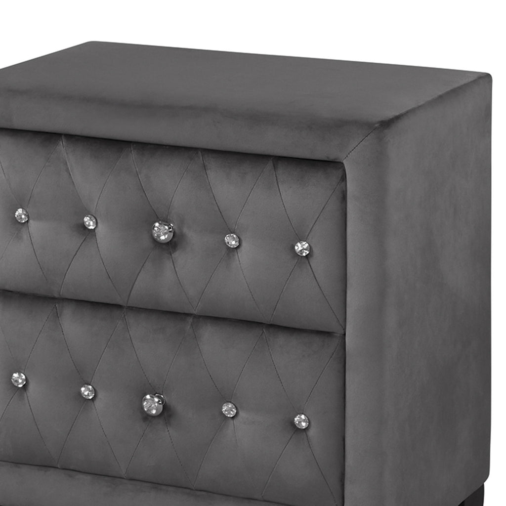 Sophia - 2 Drawer Upholstered Nightstand