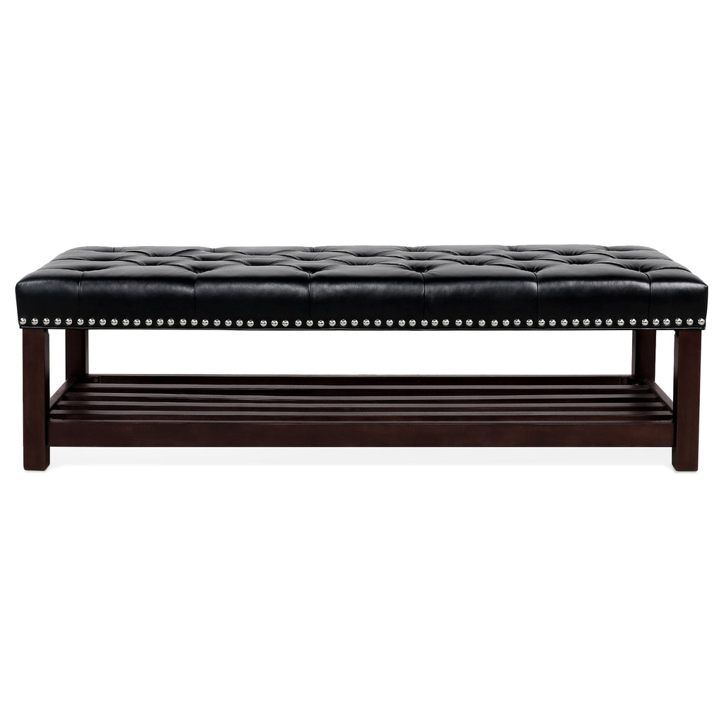Bedroom End Of Bed Bench Tufted Upholstered End Of Bed Bench End Of Bed Entrance Shoe Bench With Nailhead Trim And Shelf Bedroom Upholstered Bench Living Room Shoe Rack Footstool