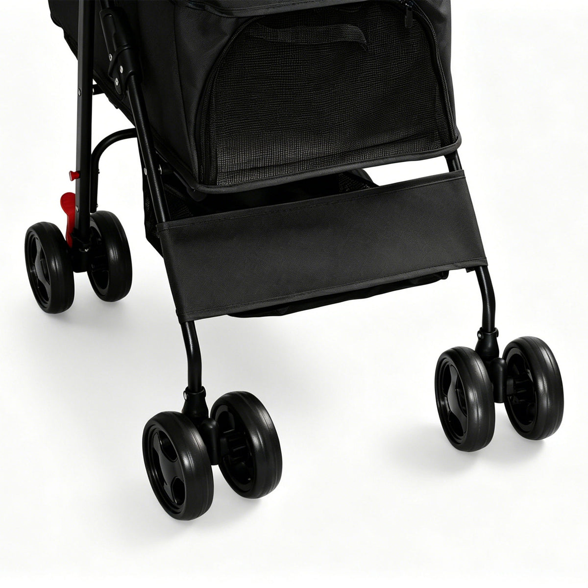 Foldable Pet Stroller For Small Dogs And Cats With Multi Functional Tray