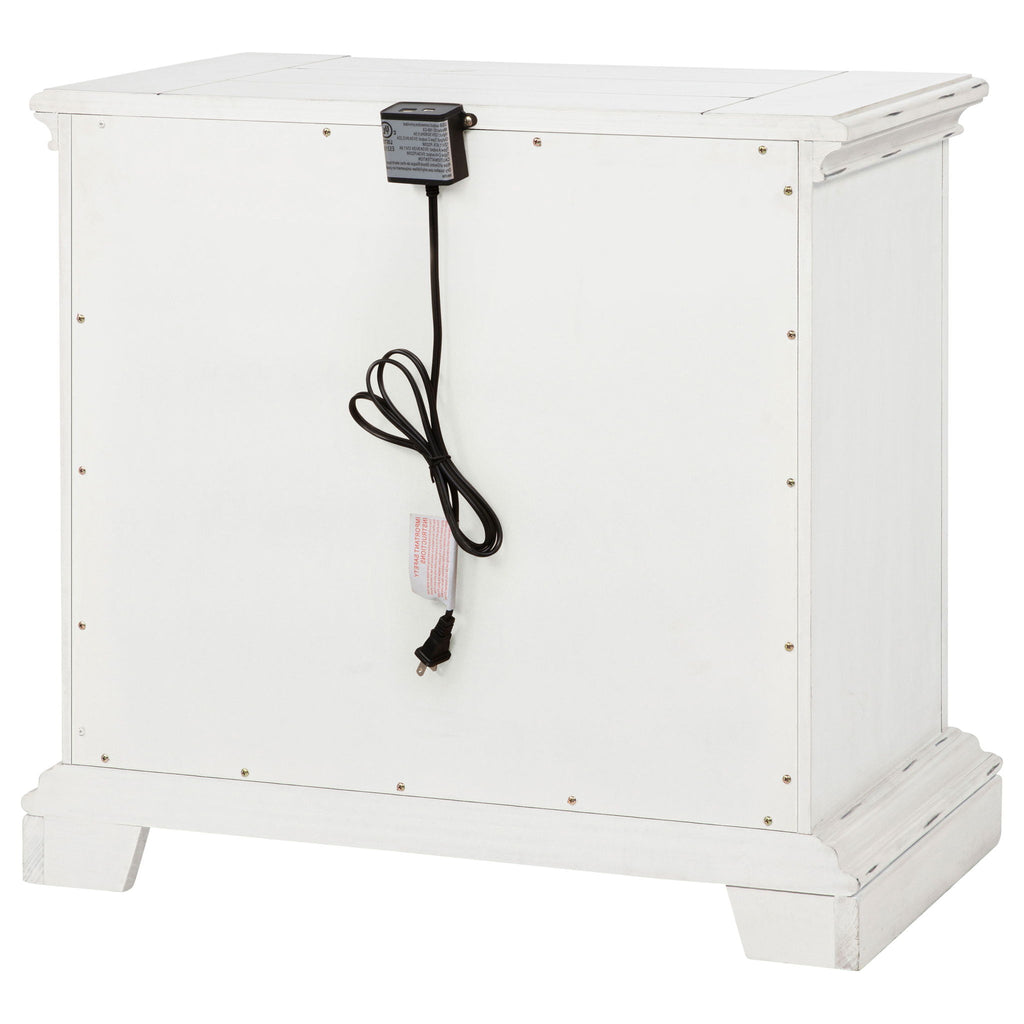 2 Drawer Nightstand With Dual USB Charging Ports - Vintage