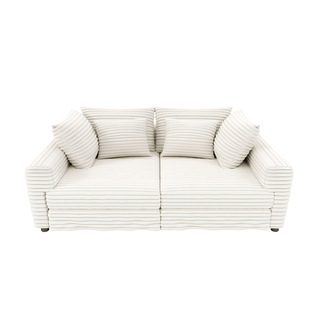 4 Seat Sofa, Modern Comfy Upholstered Sofa Cloud Couch, Deep Seat Couches With Soft Pillows