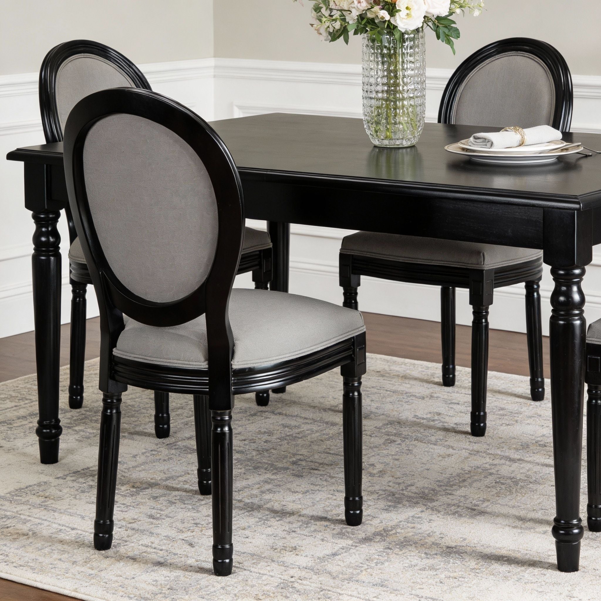 Upholstered & Round Back Dining Chairs (Set of 2)