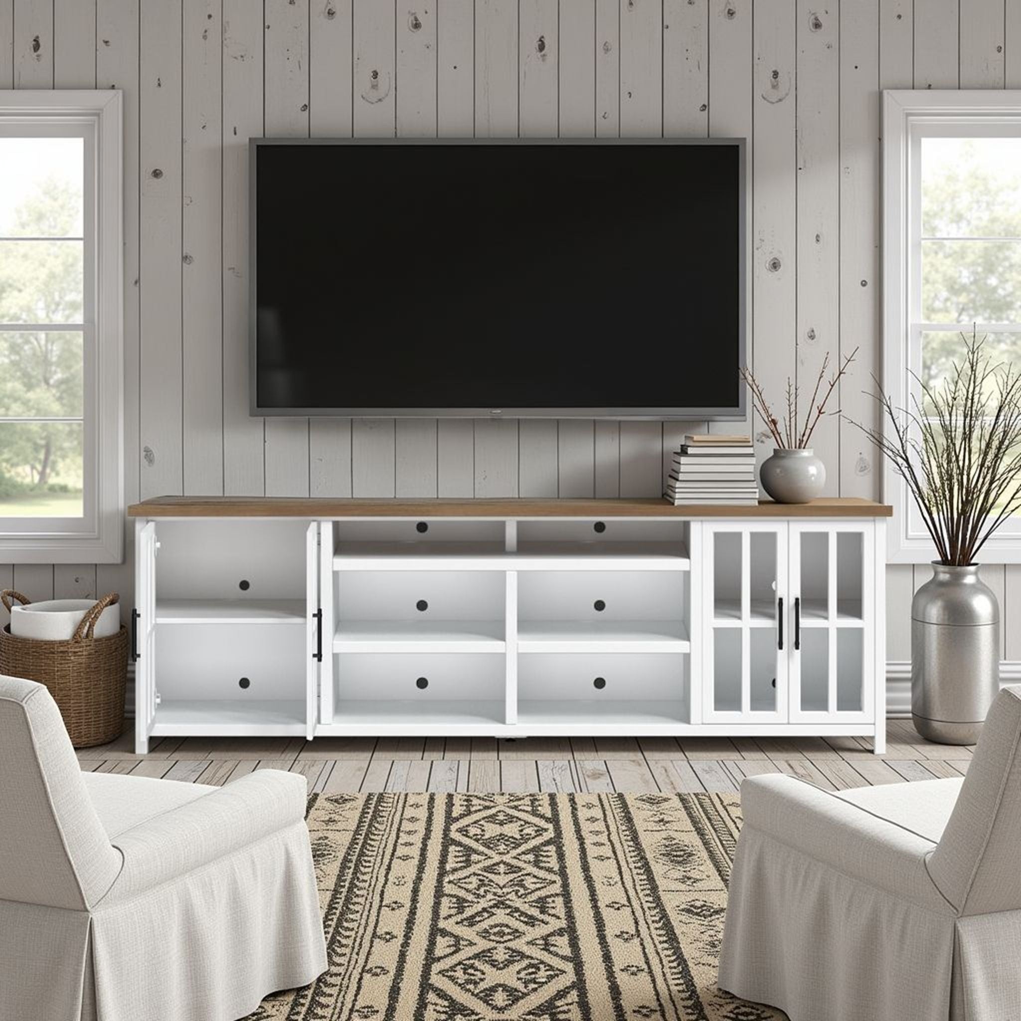 Hampton - TV Stand Console & Cable Management