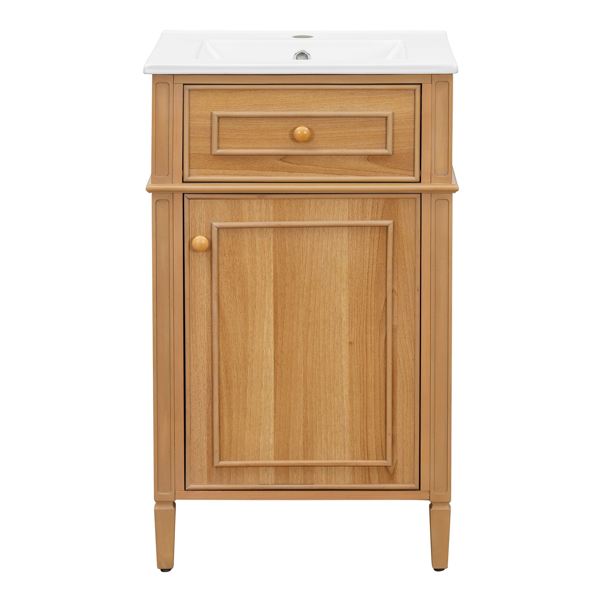 20" Bathroom Vanity With Sink, Adjustable Shelf, Tilt Out Drawer, Freestanding Cabinet - Wood