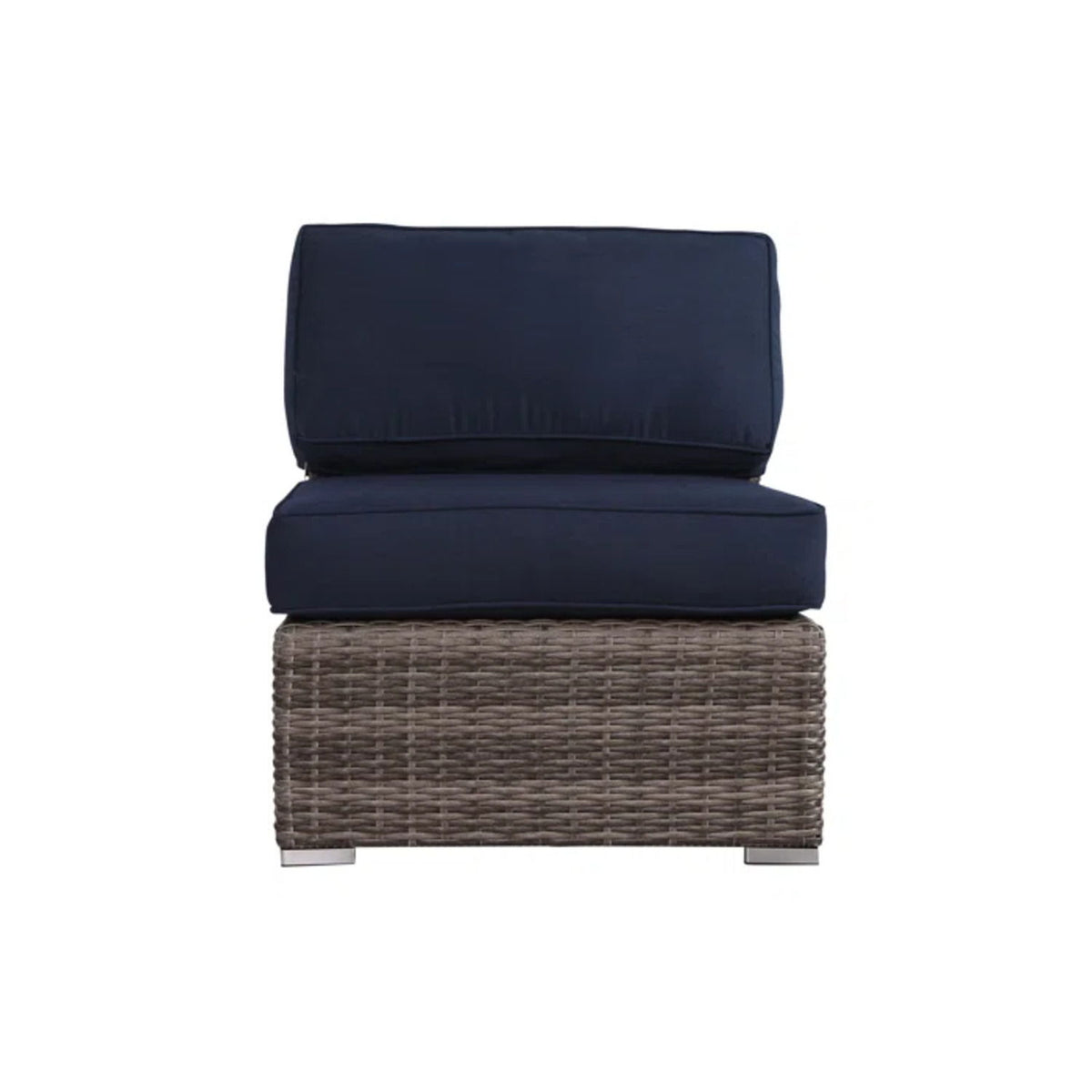 Rattan 4 Person Outdoor Seating Group With Cushions - Gray Mix