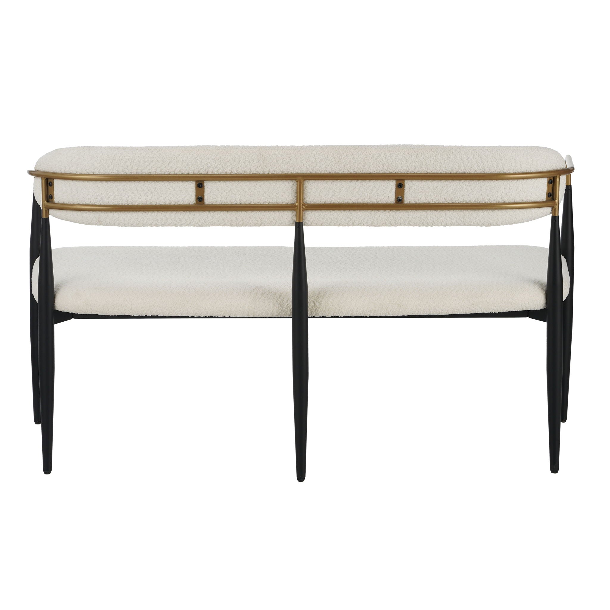 Modern Upholstered Loveseat Settee With Iron Frame