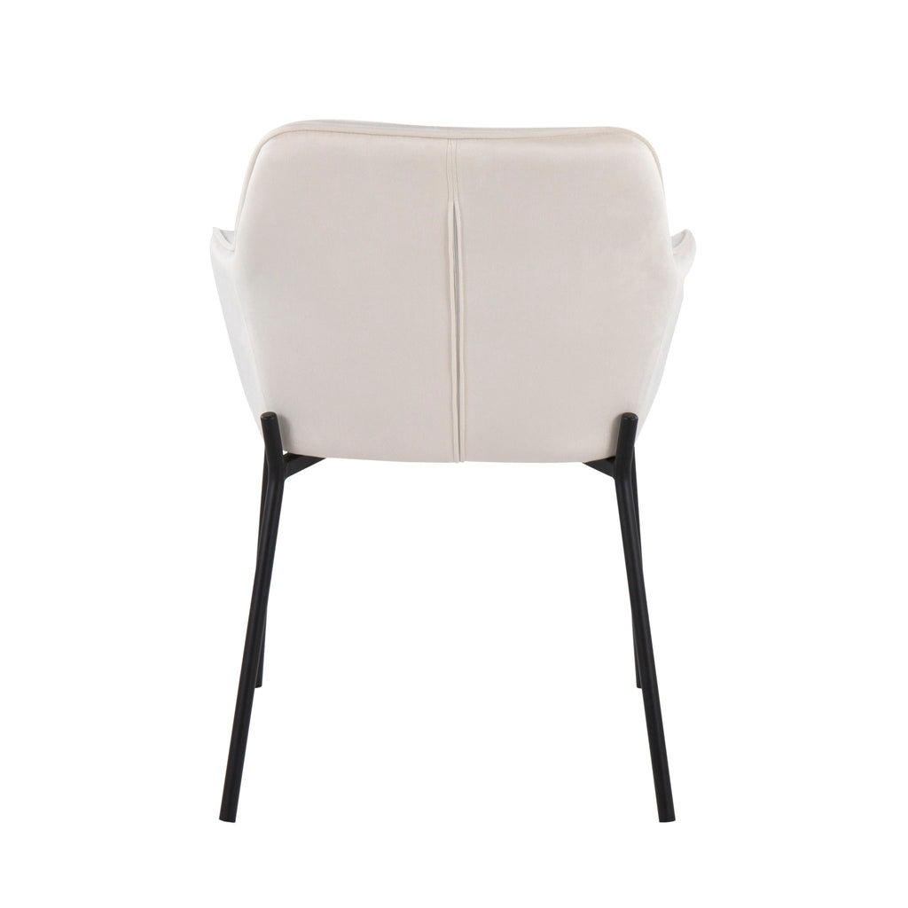 Daniella - Contemporary Dining Chair (Set of 2) - Cream - Velvet