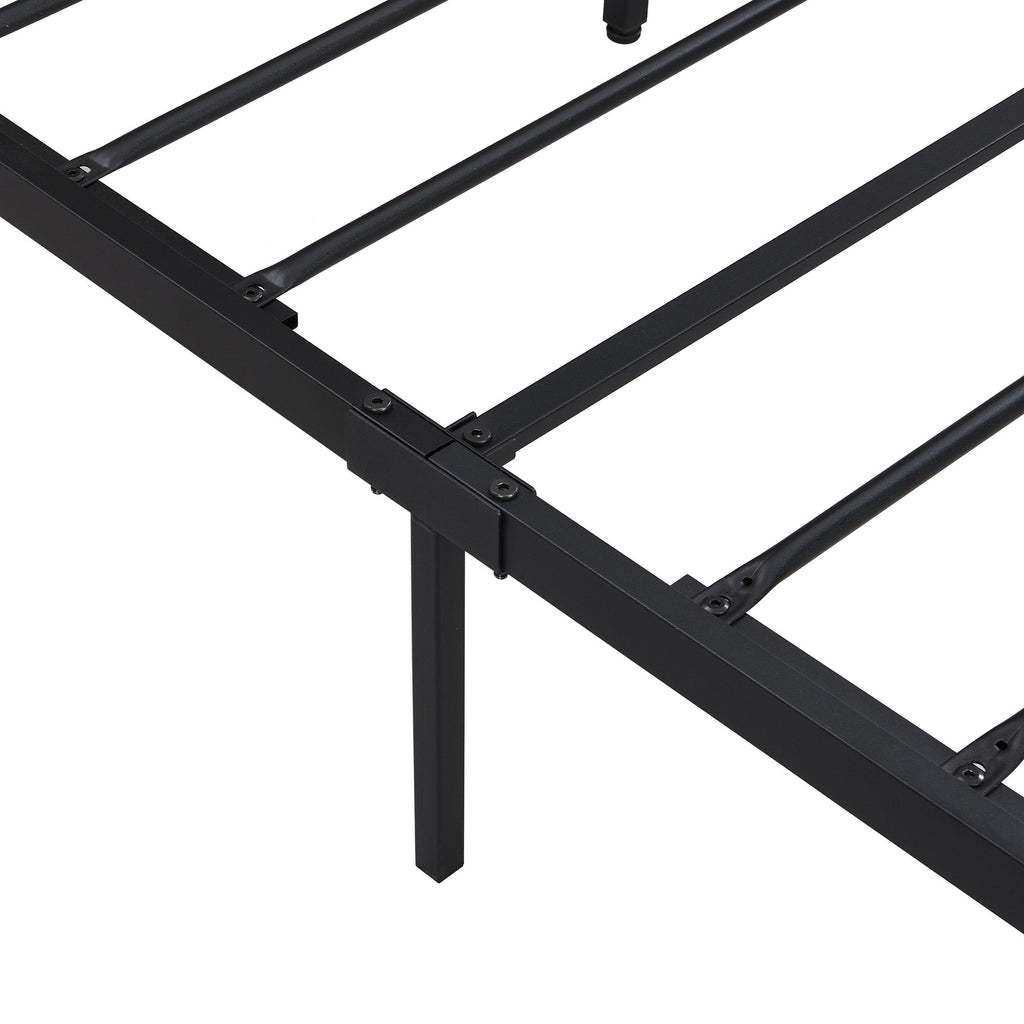 Platform Bed Frame With Wooden Headboard And Footboard, USB Liner