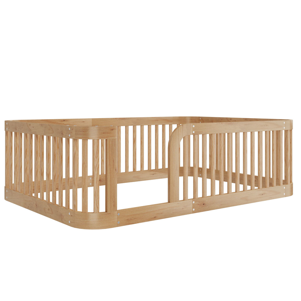 Wood Floor Bed Frame With Fence