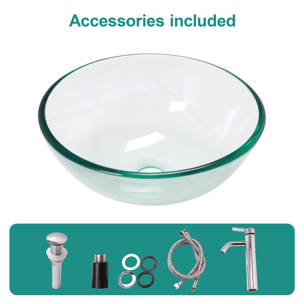 Vessel Sink With Faucet And Pop-Up Drain