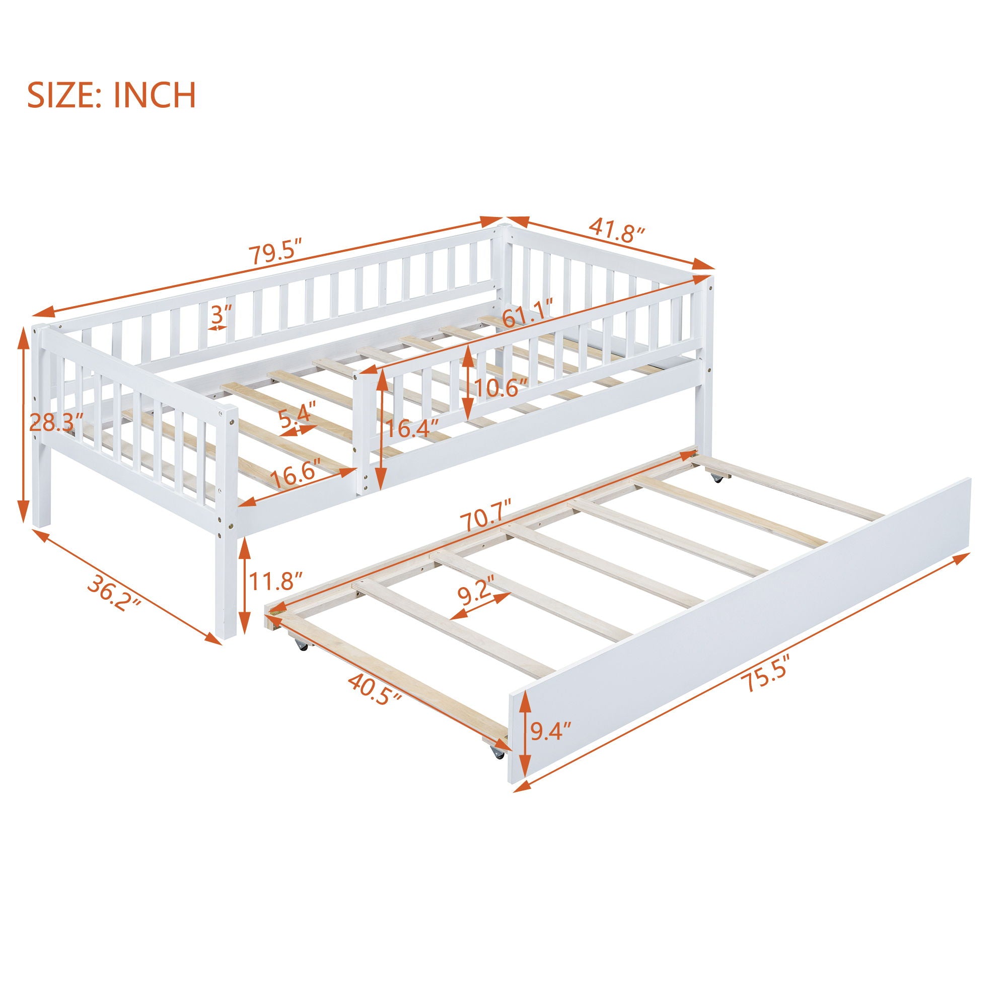 Multi Functional Wooden Daybed Bed