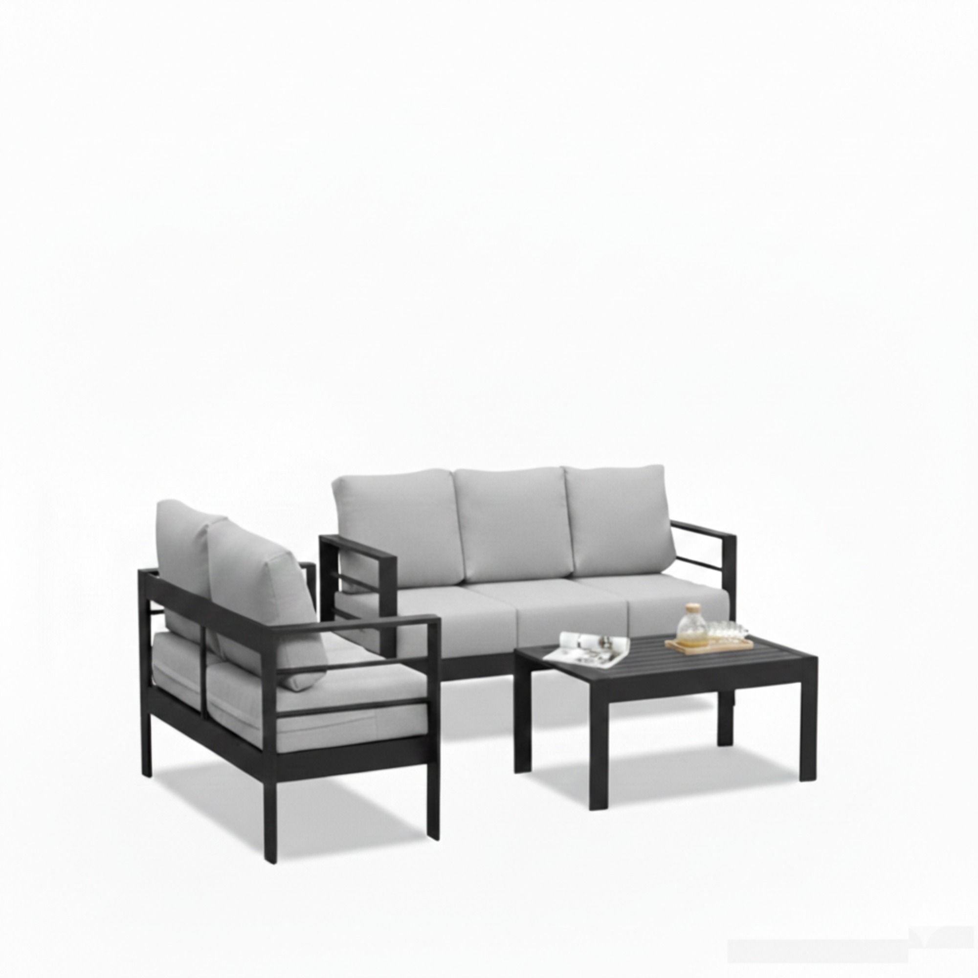 Outdoor Patio Set, All-Weather With Thick Cushions