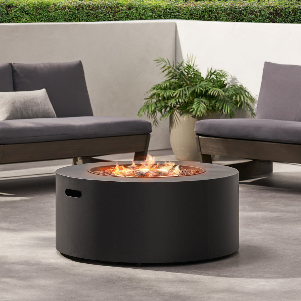 Round Iron Fire Pit With 40, 000 Btu