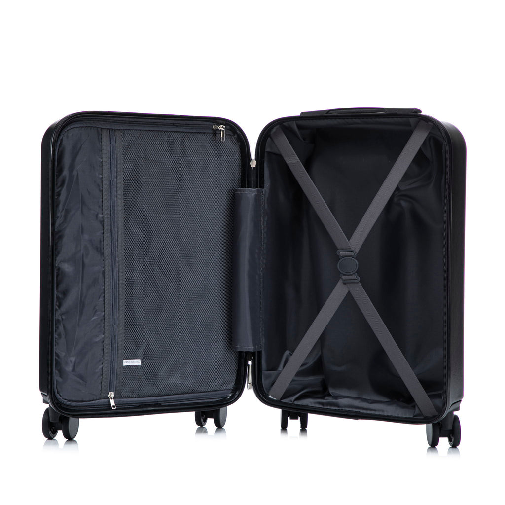 Luggage Set With Cosmetic Case, Combination Lock, Front Opening Design