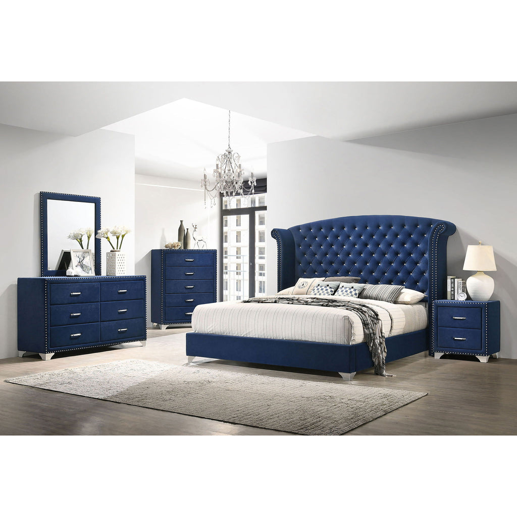 Upholstered 2 Drawer Nightstand With Accents