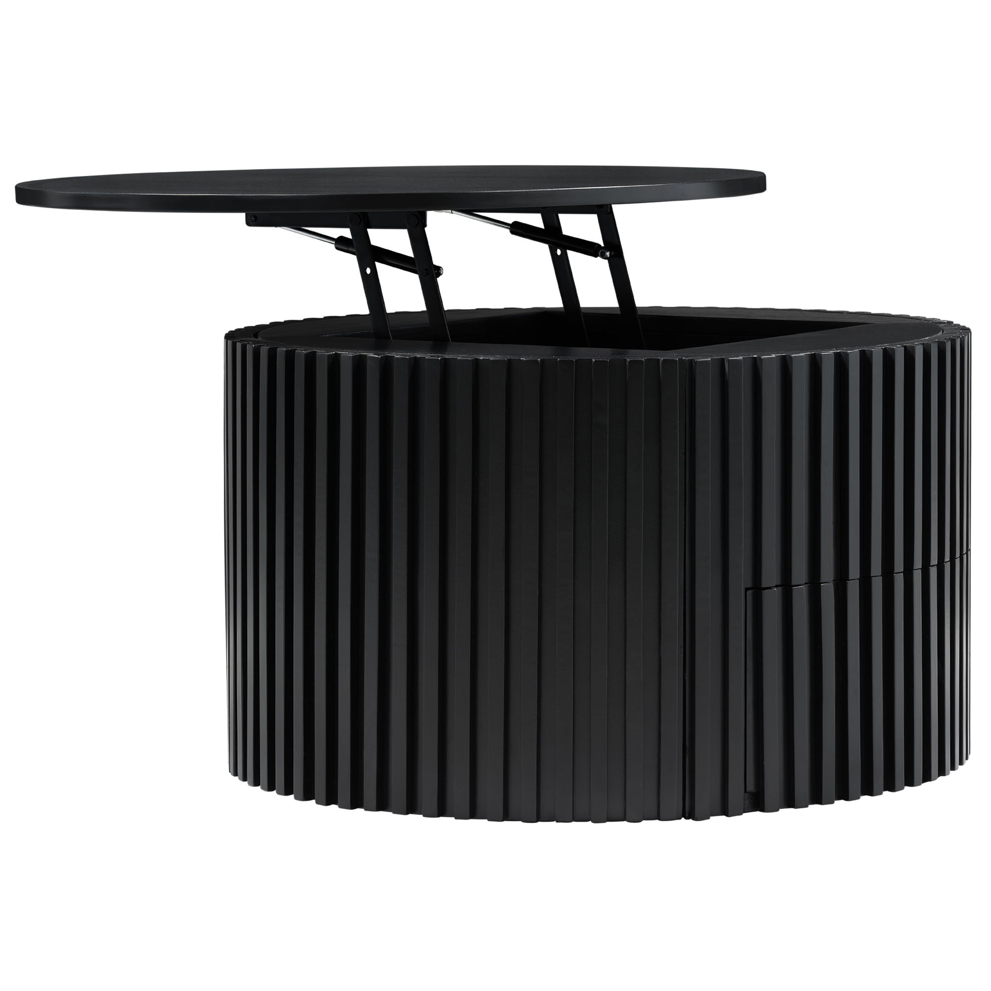 Round Lift Top Coffee Table With Hidden Storage For Living Room