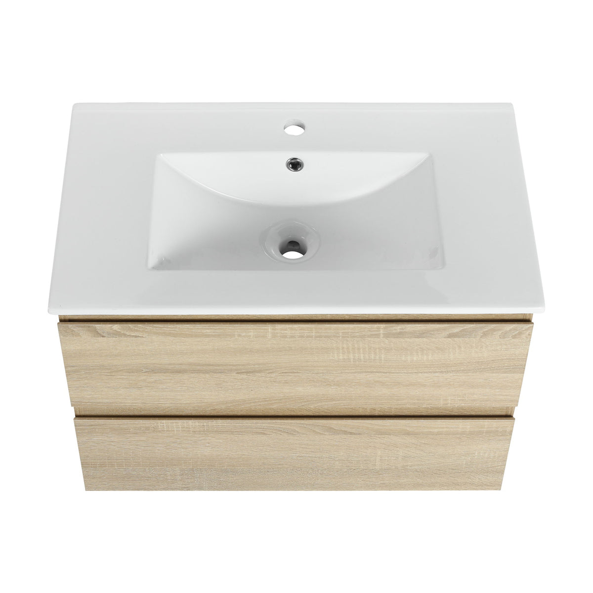 Wall Mounted Bathroom Vanity & Sink, 2 Soft Close Drawers