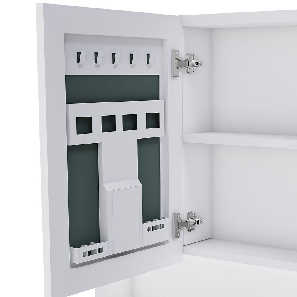Wall Mounted Bathroom Mirror Cabinet With LED Lights, Anti Fog & Explosion Proof, Touch Control Medicine Cabinet, 3 Color Lighting - White
