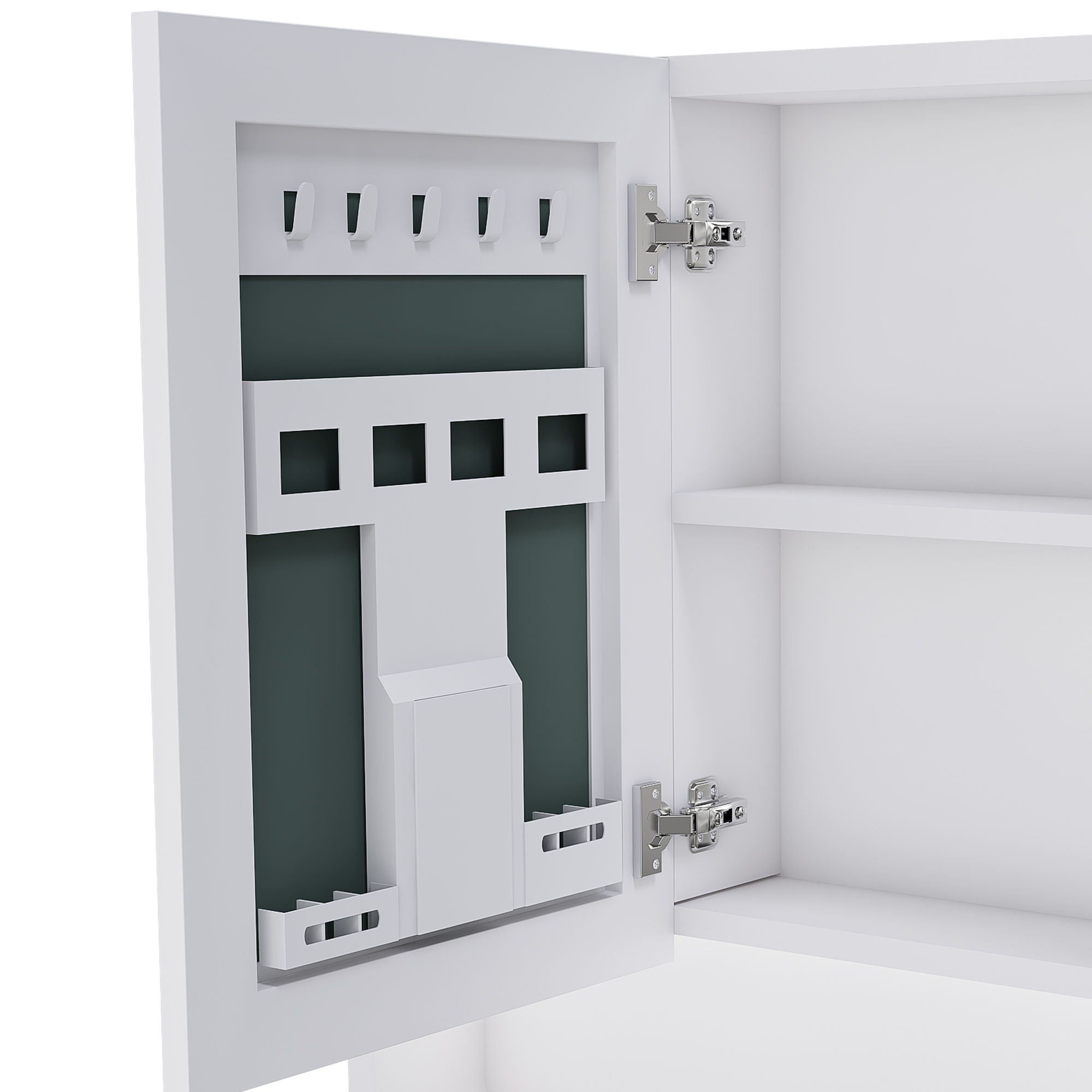 Wall Mounted Bathroom Mirror Cabinet With LED Lights, Anti Fog & Explosion Proof, Touch Control Medicine Cabinet, 3 Color Lighting - White