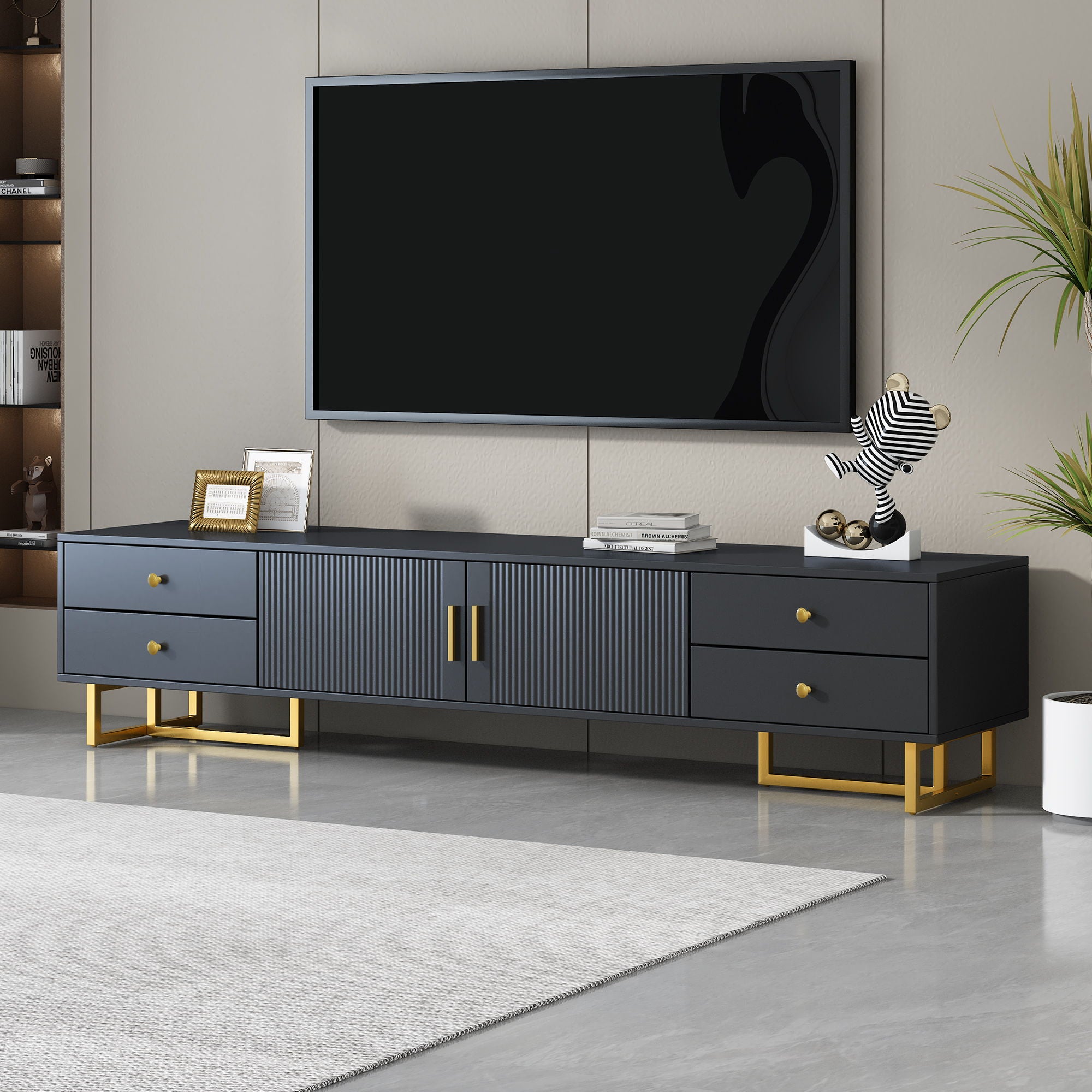 TV Stand With Storage For Living Room