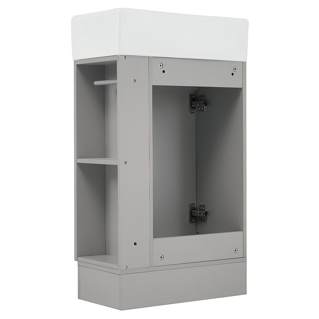 Modern Bathroom Vanity With Sink And 2 Tier Shelf