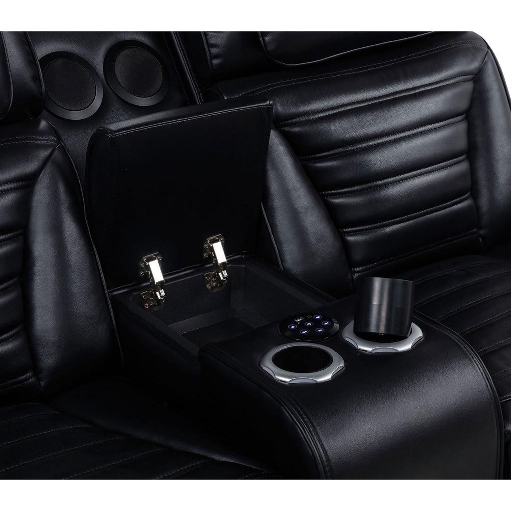 Isadora - Power Reclining Loveseat With Dual USB Charging And Built In Bluetooth Speaker - Black