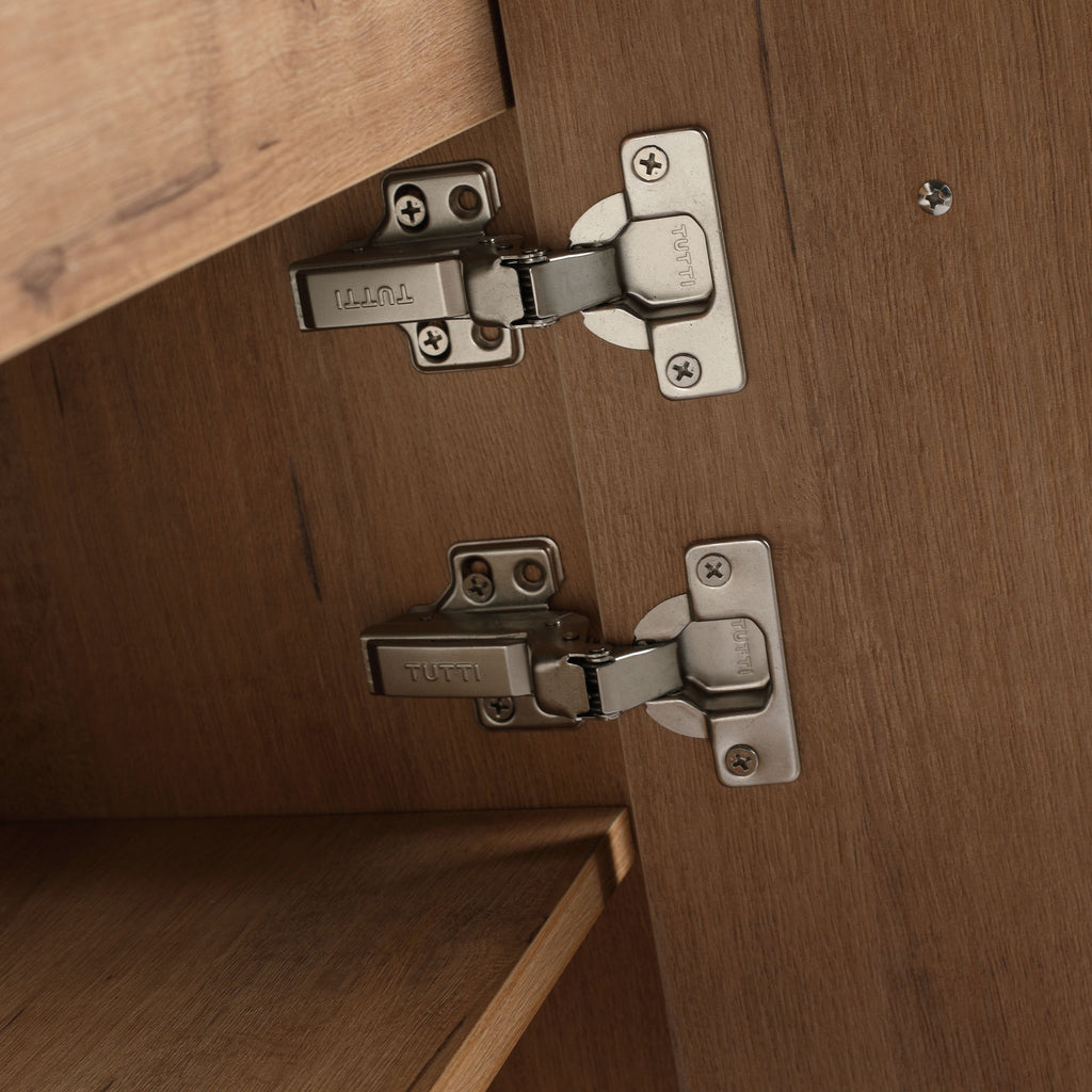 60" Freestanding Bathroom Vanity With Double Sink, Soft Close Doors, 3 Drawers - Imitative Oak
