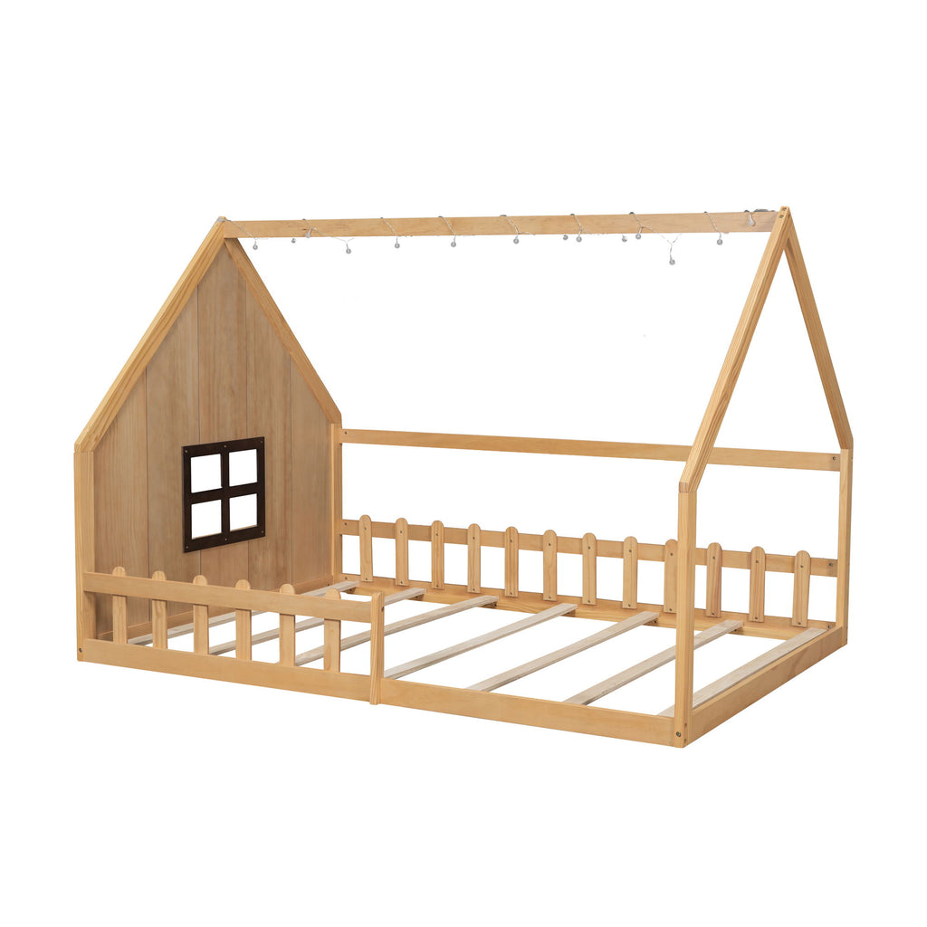 House Bed With Window And Fence
