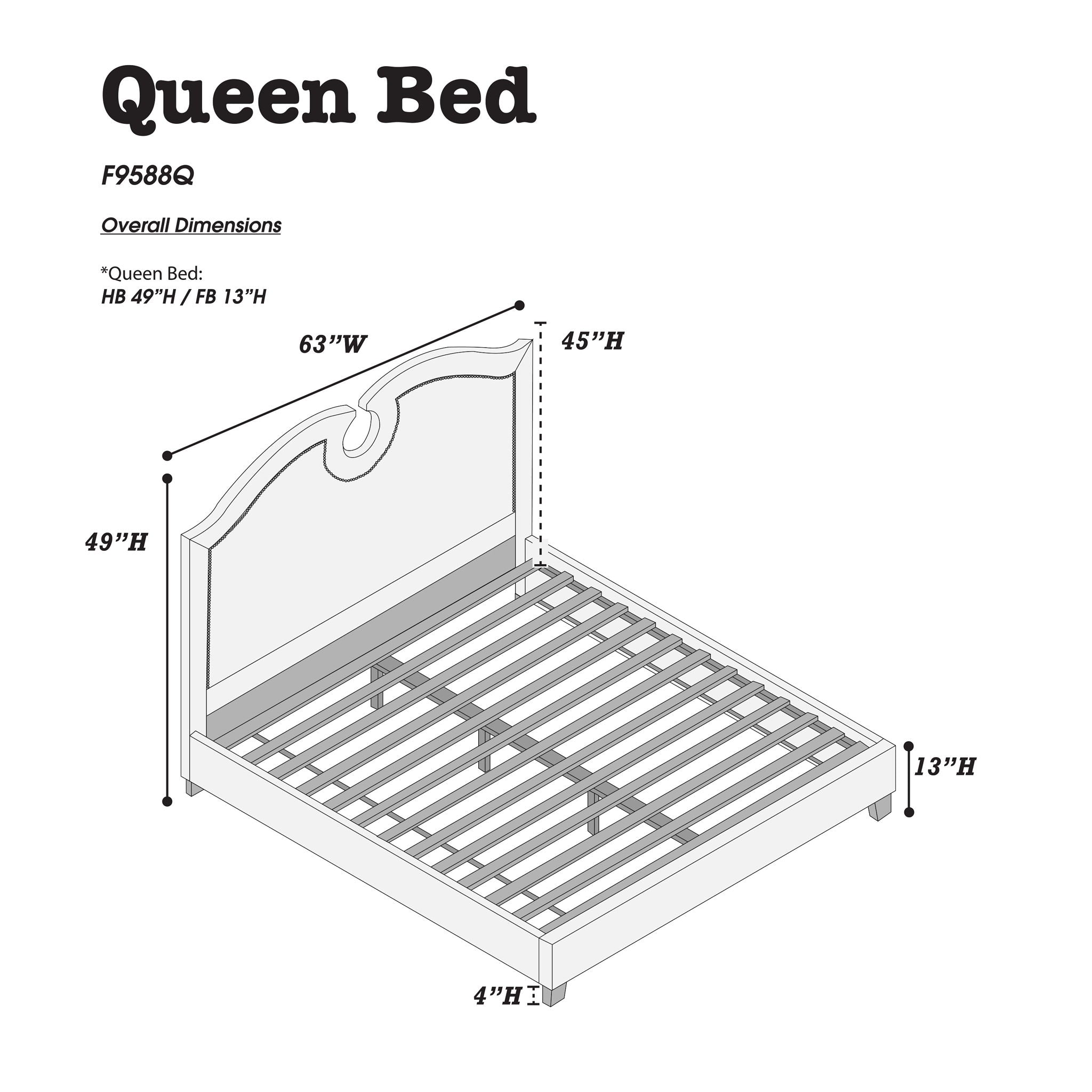 California King Size Bed With Nailhead Trim And Cut Out - Black