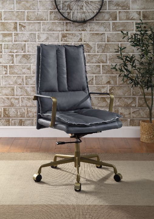 Tinzud - Office Chair - Gray Leather