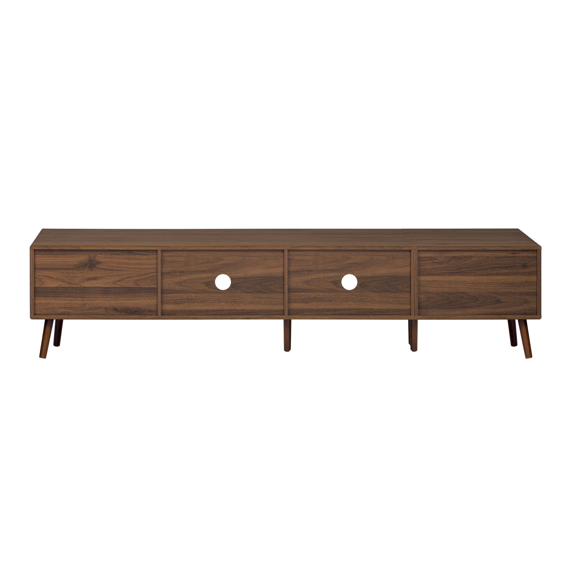 Doors TV Stand For TVs Up To 85", Entertainment Center With Storage Cabinets, TV Media Console Table For Living Room - Natural