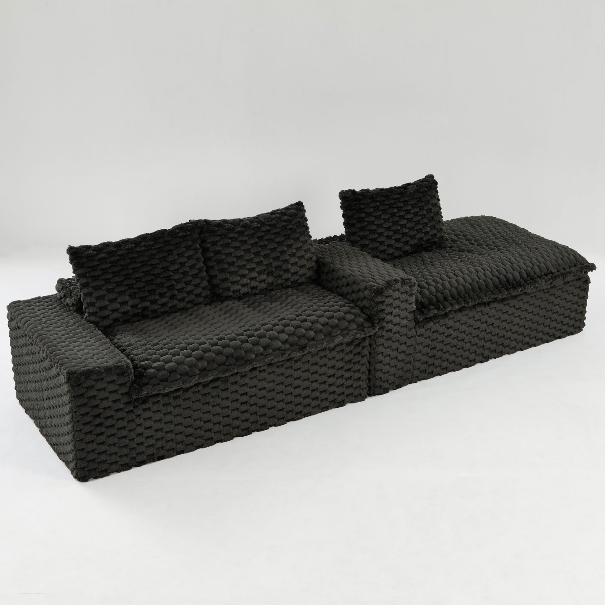 Modular Sofa, Convertible Twin Seat With Chaise Lounge