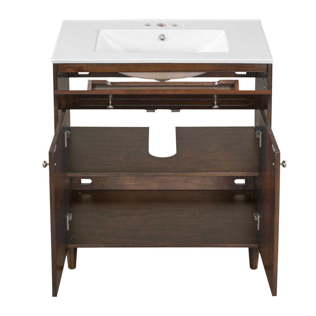 Modern Bathroom Vanity With Sink, Cabinet With Adjustable Shelf
